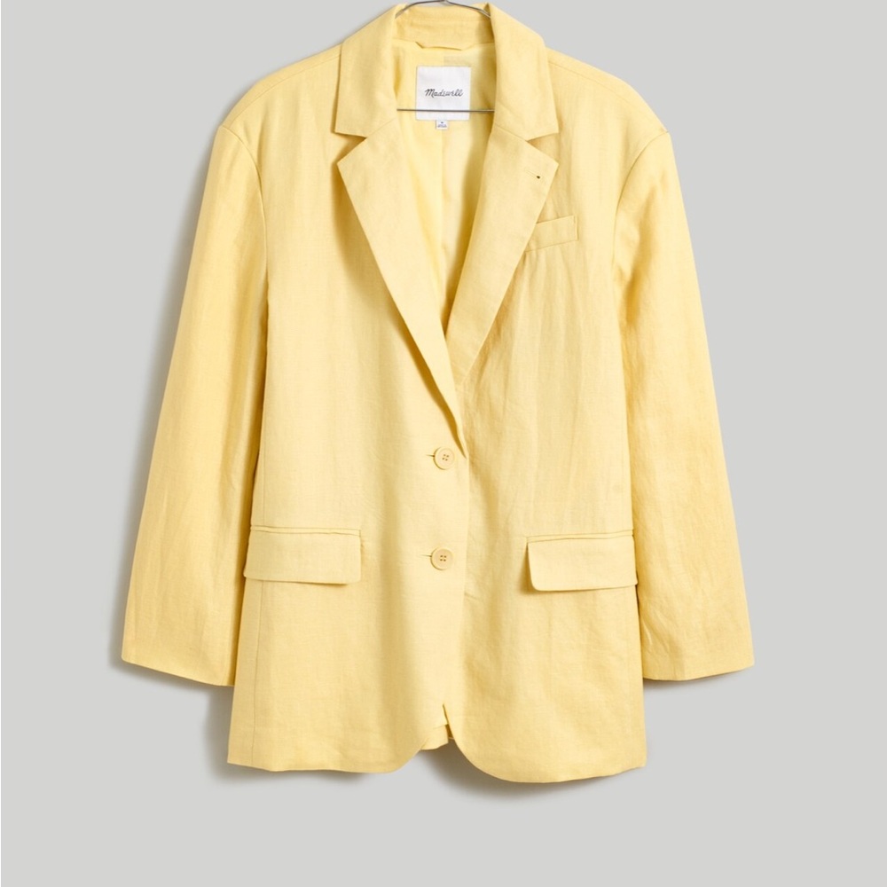 Madewell 100% Linen Blazer. Size Small, color light straw.